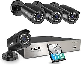 ZOSI 3K Lite 8CH Wired DVR Security Camera System 1TB Storage, AI Detection, 4 Cameras, Weatherproof