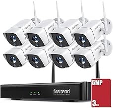 Firstrend 8CH NVR Wireless Security System 5MP Cameras, 3TB Storage, Night Vision, Motion Detection