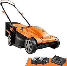 LawnMaster CLMF4815E Battery Powered Push Lawn Mower (15-Inch, 48V Max, Two 4.0Ah Batteries)