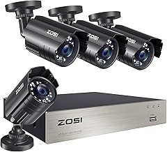 ZOSI 8CH 3K Lite Wired DVR Security Camera System 4 Cameras, AI Detection, Weatherproof, Night Vision