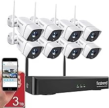 Firstrend FIRSTRND8CHNVR Wireless NVR Security System 8 Cameras, 1080p HD, 3TB Storage, Remote Access