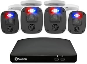 Swann DVR8-4685 4-Camera Wired DVR Security System PRO-2KMQB Bullet Cameras, 256GB SD