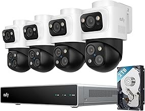 Eufy 4K NVR S4 Max Outdoor Wired Home Security Camera System PoE Triple Lens PTZ 16CH