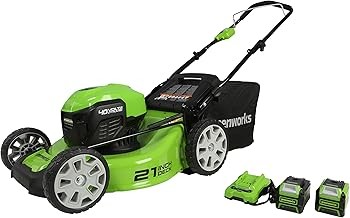 Greenworks MO40L4210 Battery Powered Push Lawn Mower (21-Inch, 40V Brushless, 4.0Ah and 2.0Ah Batteries)