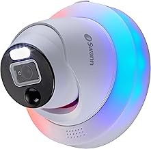 Swann SWNHD-1200BE Add-on NVR Dome Security Camera 12MP, 6K Video, 2-Way Audio, Color Night Vision, Spotlight & Siren