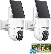 Gianteye CQ40 Solar Wireless Outdoor Security Camera 2K, 360° PTZ, 2-Way Talk, Color Night Vision